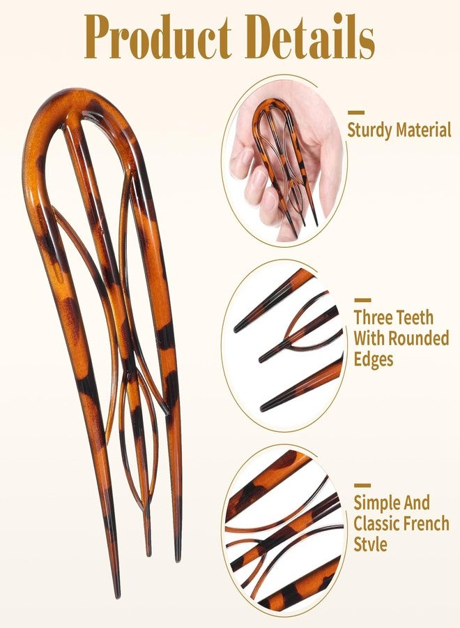 Clofiak 4 Pcs Hairpins Hair for Women Thin Hair, French Twist Hair Pin for Plastic Large French Hair Pin with 3 Inner Teeth Design for Women - Image 3